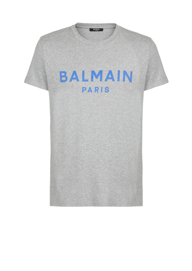 Balmain 로고 프린트 디테일 코튼 티셔츠