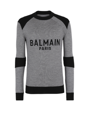 Balmain Paris 로고 디테일 울 스웨터