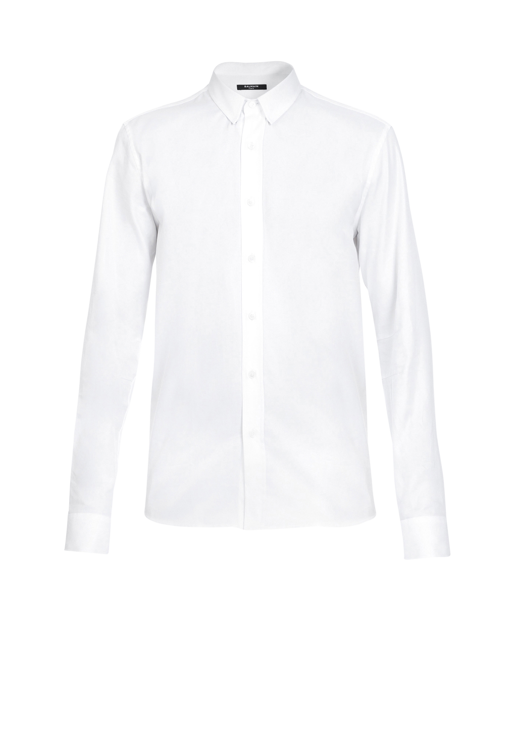 피티드 화이트 코튼 셔츠, 흰색, hi-res