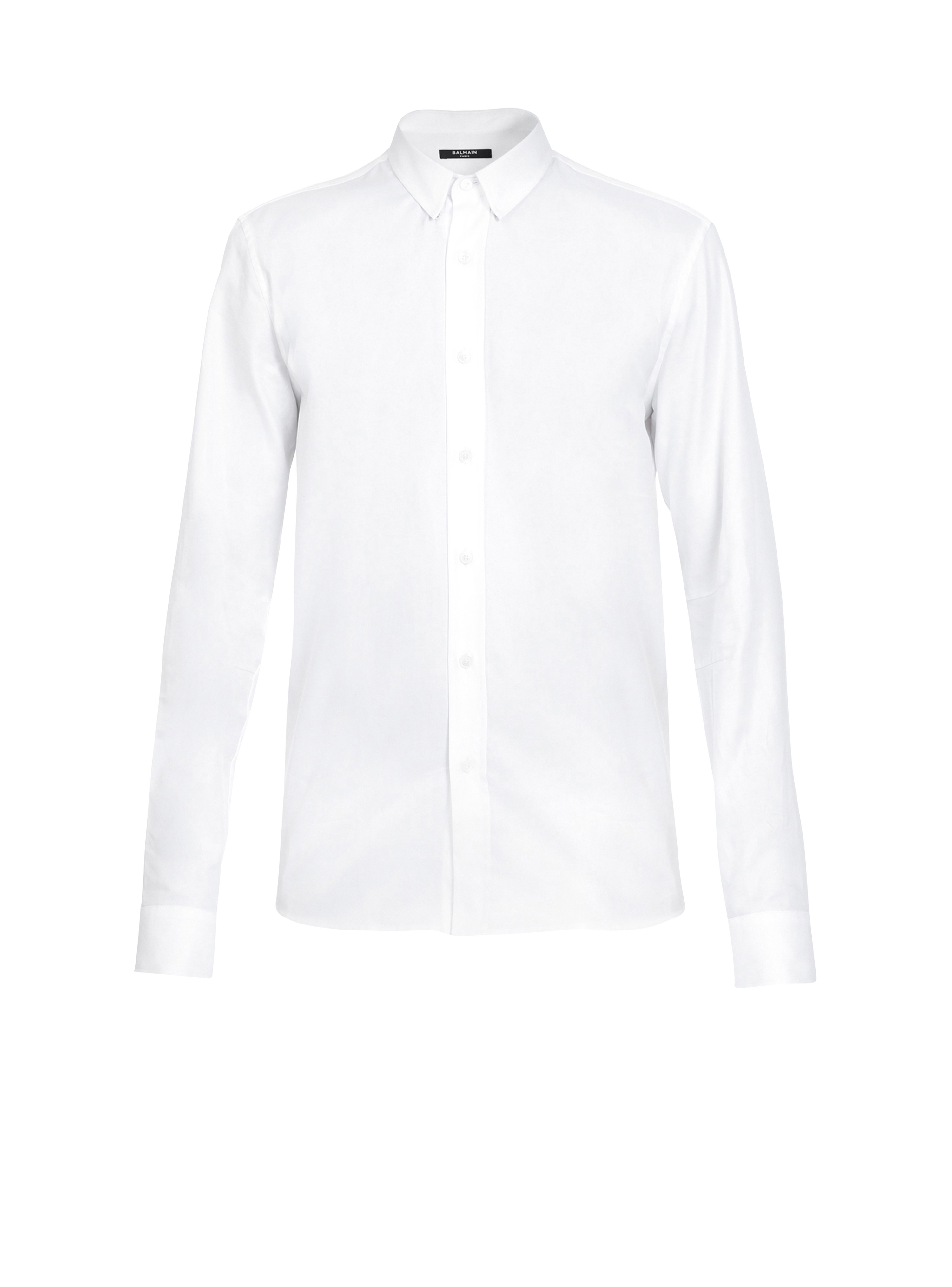 피티드 화이트 코튼 셔츠, 흰색