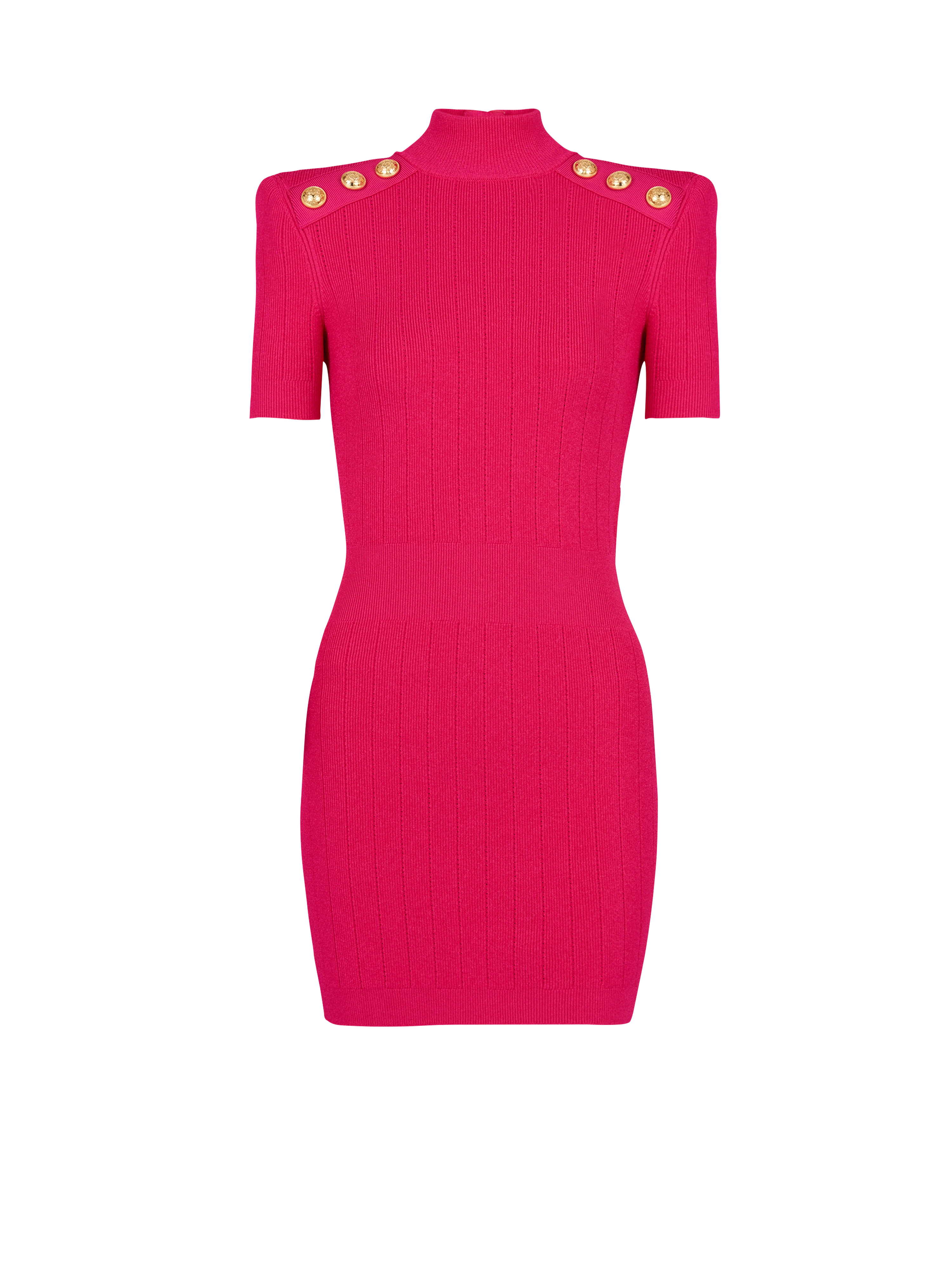 니트 쇼트 드레스, 핑크색