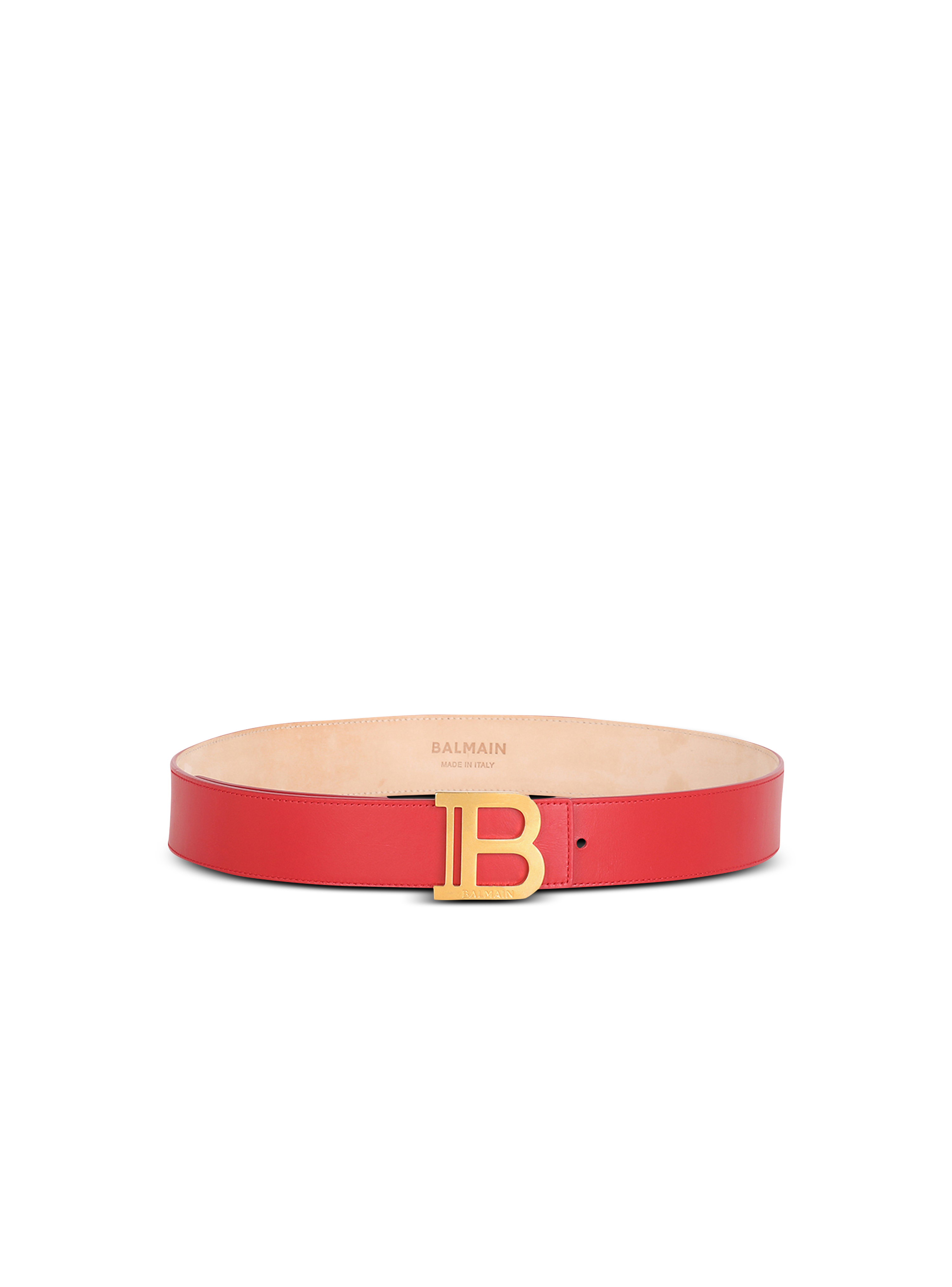 송아지 가죽 B-Belt 벨트, 빨간색