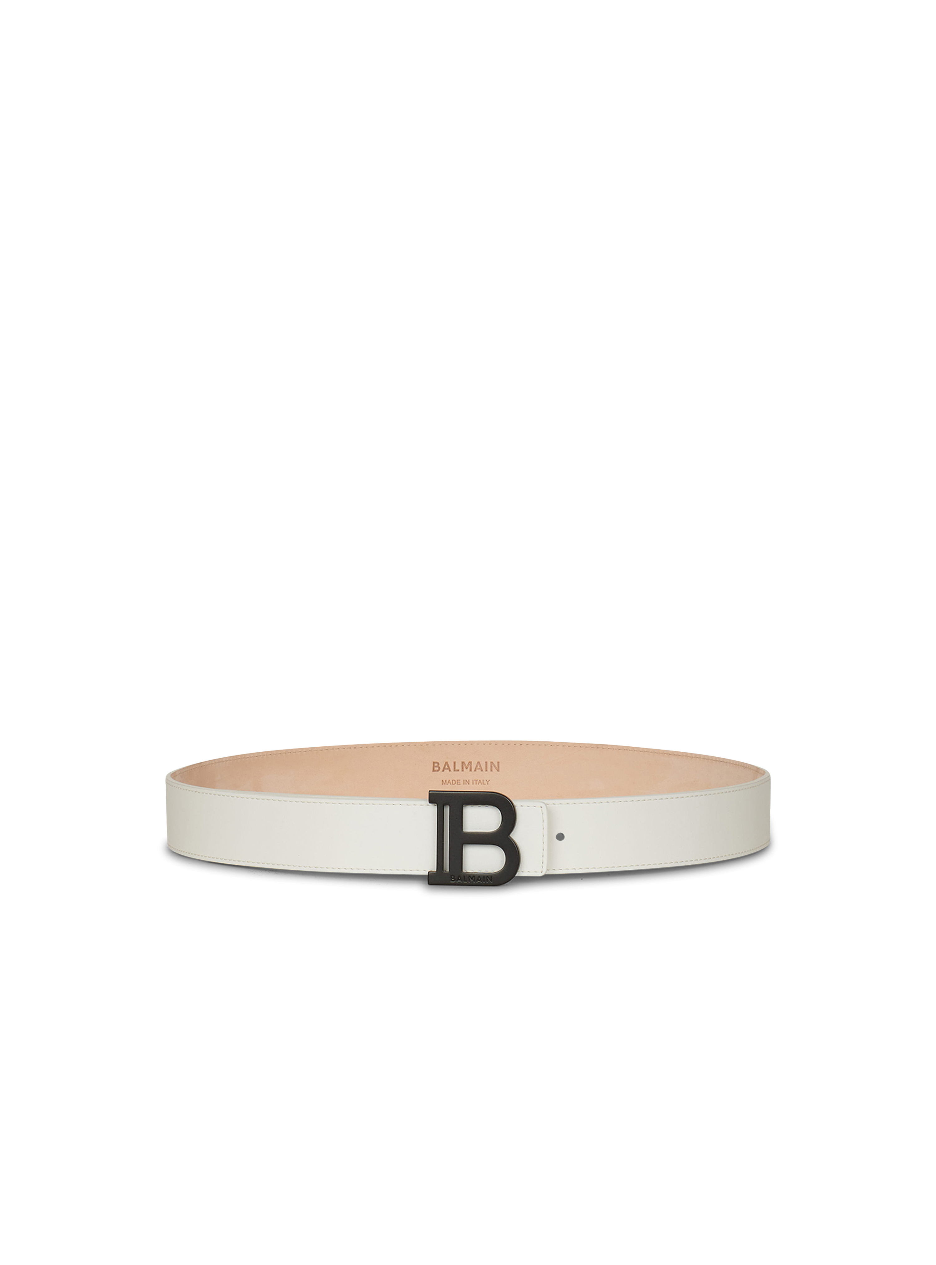 스무드 레더 B-Belt 벨트, 흰색