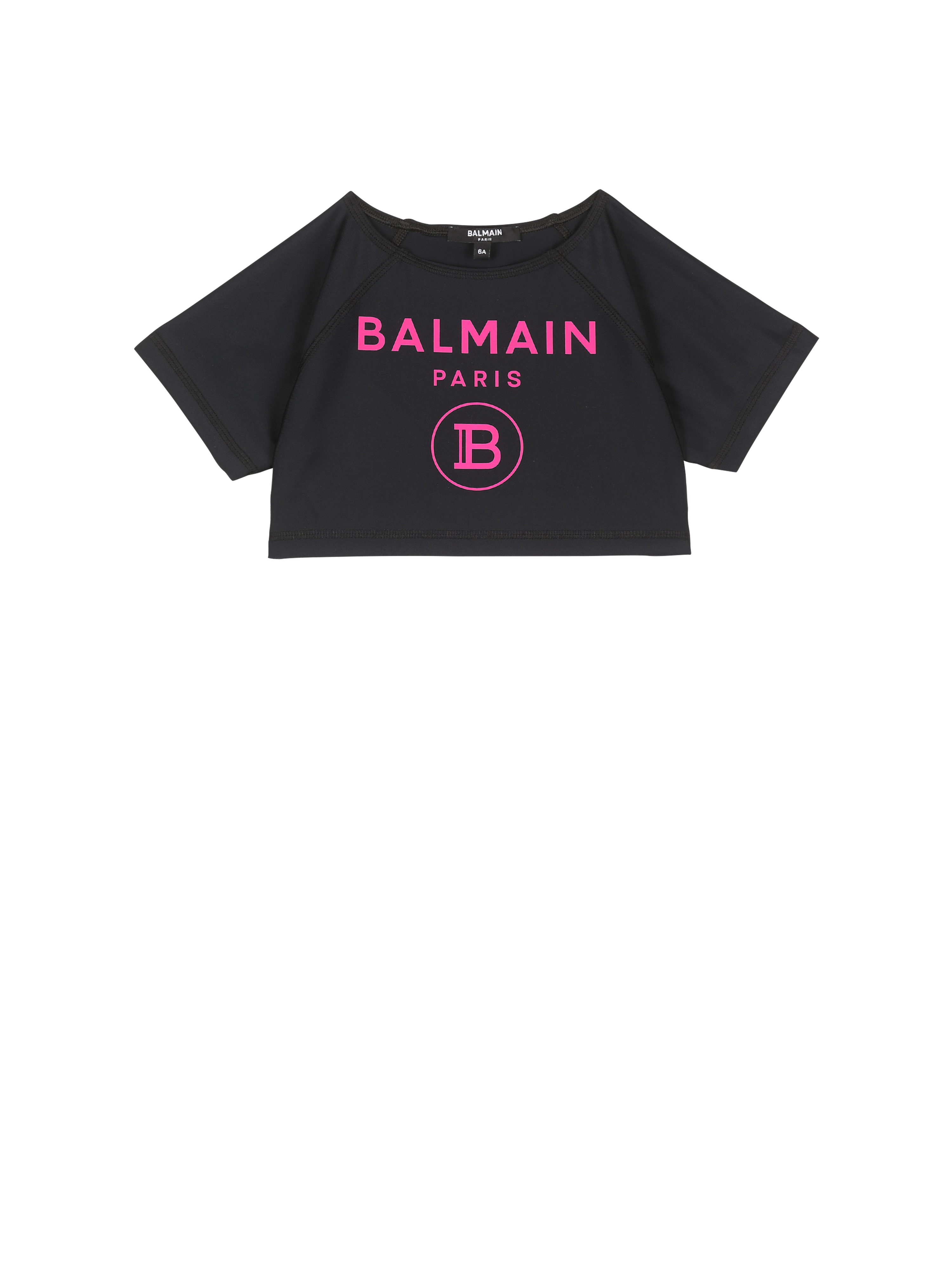 Balmain 로고 스윔 티셔츠, 검정색