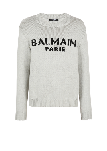 Balmain Paris 로고 장식 울 스웨터