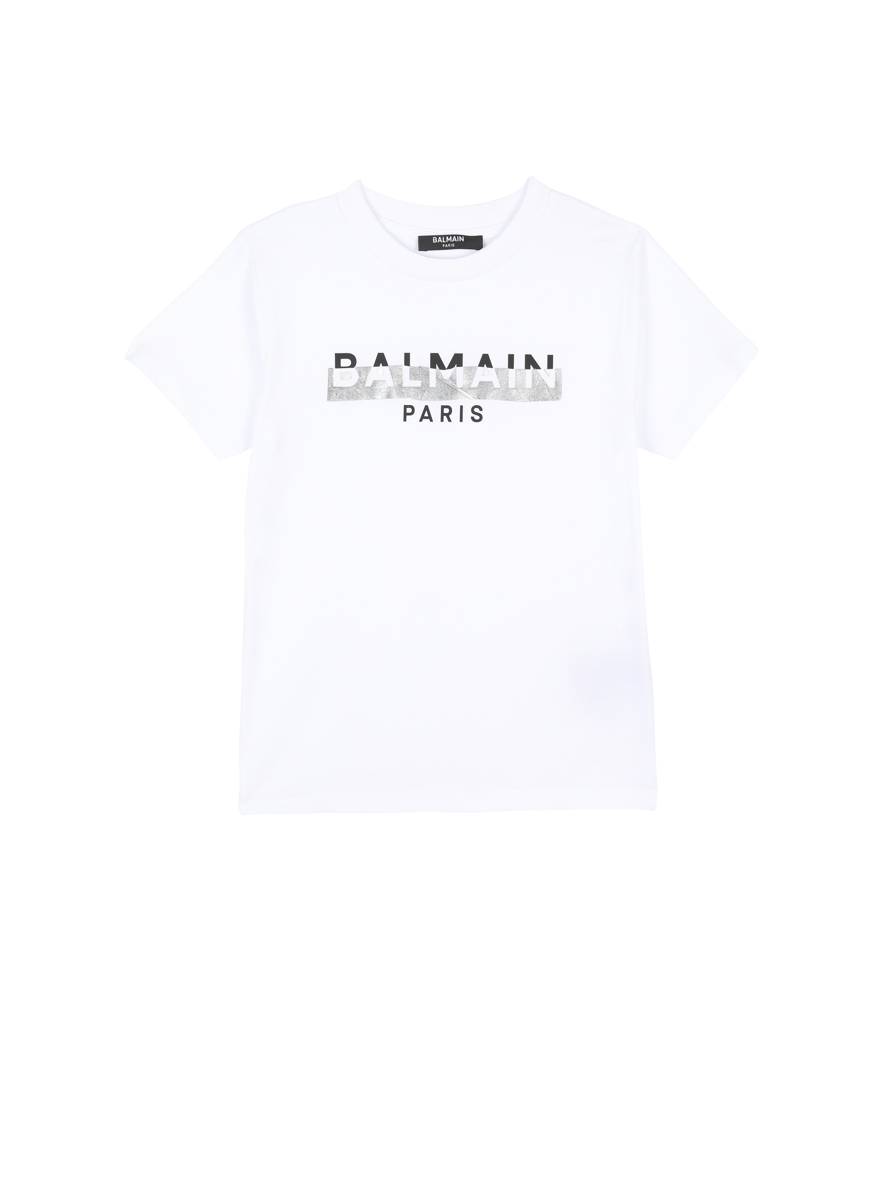 Balmain 로고 코튼 티셔츠, 흰색